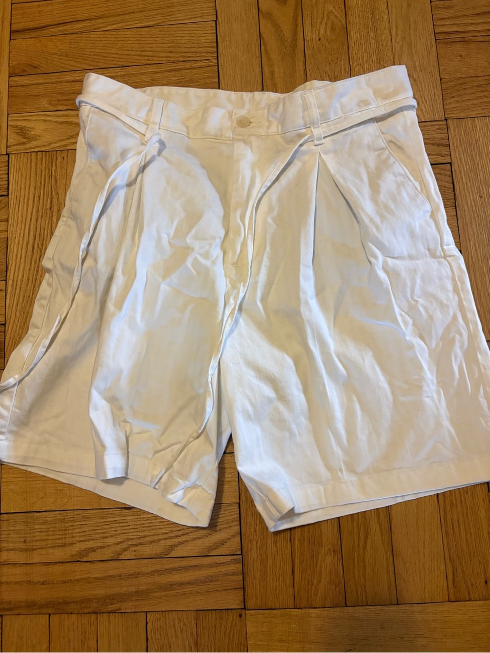 Zara White Men's Flat Front Shorts